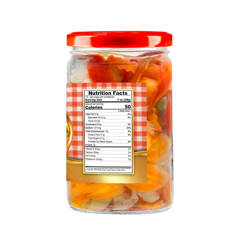 29 oz Sanniti Giardiniera | Pickled Mixed Vegetables | Cauliflower, Carrots, Celery, and Peppers | Kosher