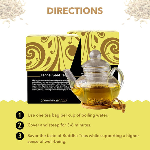 Buddha Teas Organic Fennel Seed Tea - Herbal Tea for Health & Digestion - USDA Certified, 18 Tea Bags