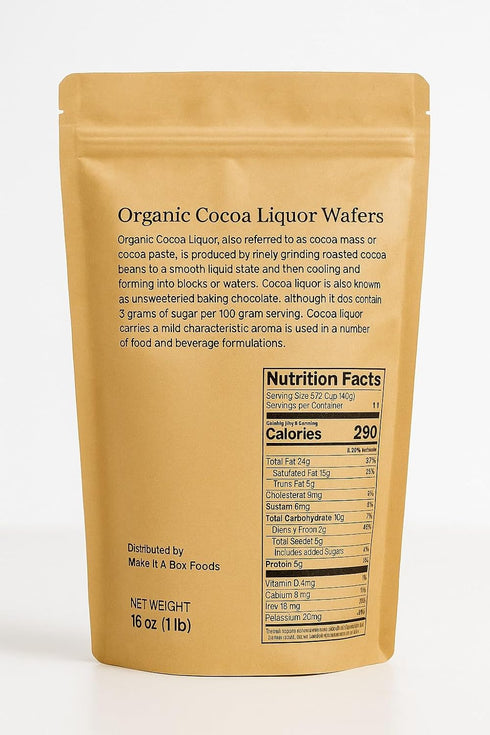 Make It A Box Foods 1lb Organic Cocoa Liquor Wafers - Organic