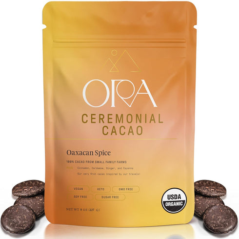 ORA Ceremonial Cacao - Oaxacan Spice - Organic 100% Cacao with Cinammon,