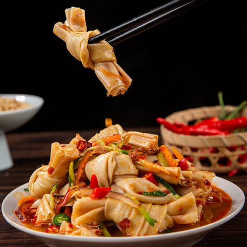 JTEDZI 1.1lb (500g) Dried Tofu Skin Knots, Bean Curd Knots, Natural Soy Tofu Knots
