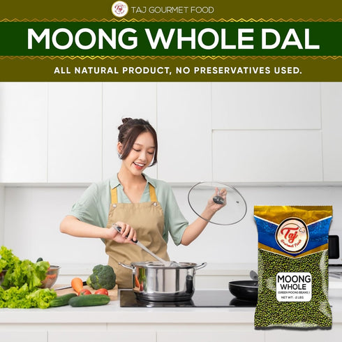 TAJ Gourmet Foods 2-Pounds TAJ Moong Whole (Sprout Ready) Whole Mung Beans