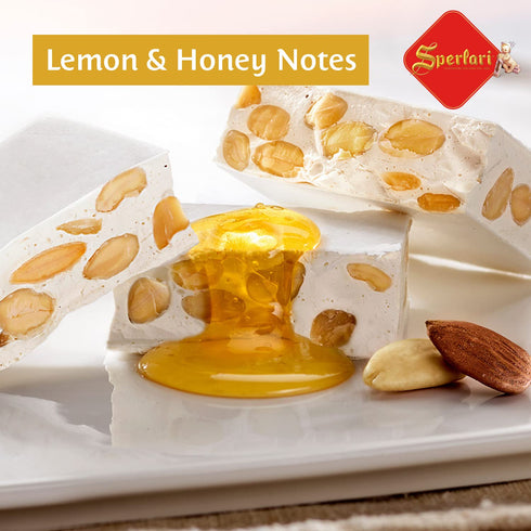 5.29oz (150g) 1 Pack Sperlari Torrone Traditional Italian Candy - Gourmet Hard Nougat With Honey, Citrus & Crunchy