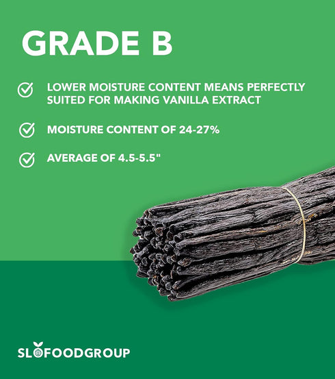 10 Count Slofoodgroup - Madagascar Vanilla Beans - Extract Grade B Vanilla Pods - - Extraction Grade Bourbon Vanilla