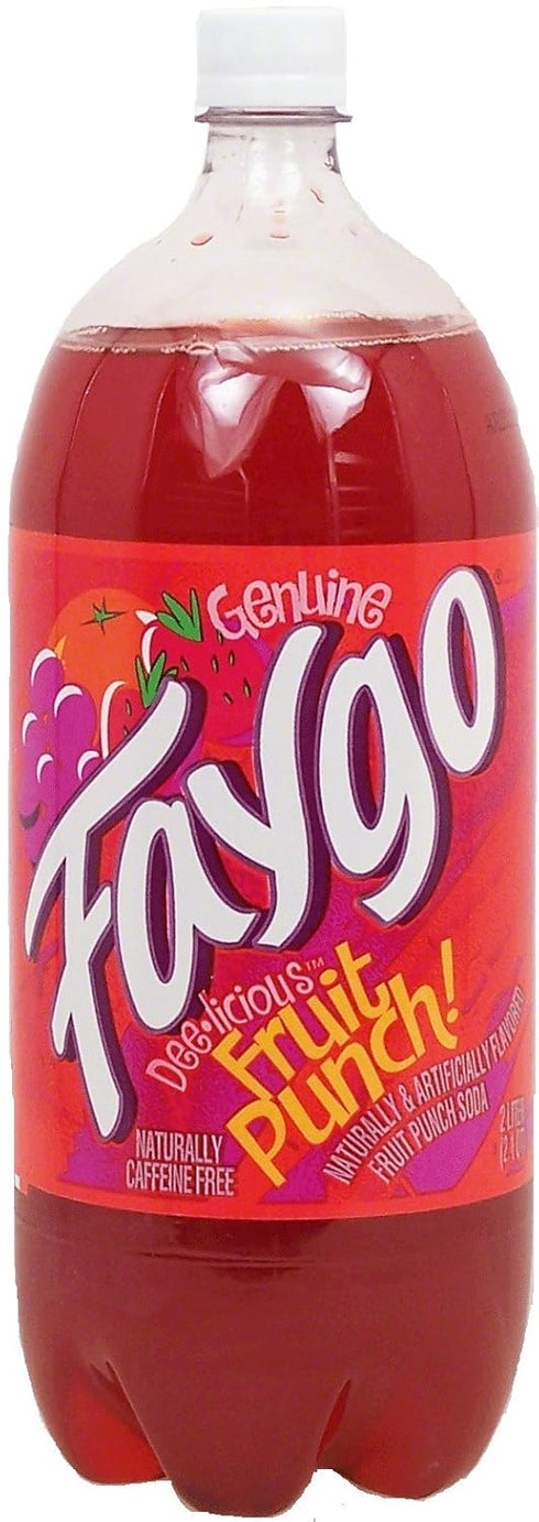Faygo fruit punch flavor carbonated soda, 2-liter plastic bottle
