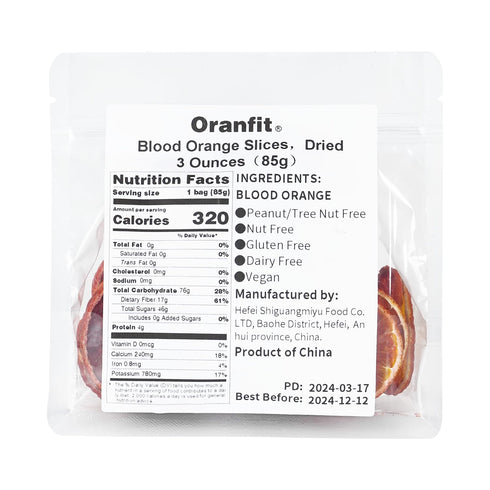 Oranfit 3oz/85g(30 40 Dried Blood Orange Slices to slices)