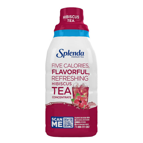 1:1 32 Oz SPLENDA Premium Hibiscus Tea Concentrate, Zero Sugar, Gluten Free, Real Brewed Tea, Fl