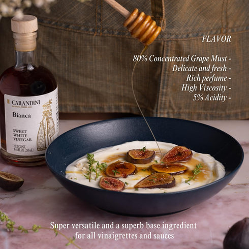 Set, 8.45 oz (2 Carandini Emilio Silver Balsamic Vinegar of Modena PGI & Bianca Sweet White Vinegar Combo Premium