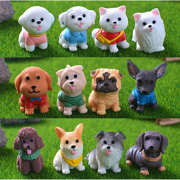 MAOMIA 12 Pcs Mini Dog Figure Animal Toys, Cake Topper Puppy Figures, Miniature Dog Figurines Collection Playset