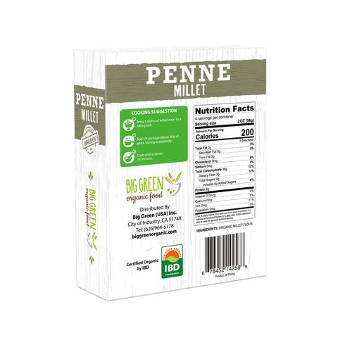 8.8oz, (6) Organic Millet Penne, New Concept Pasta