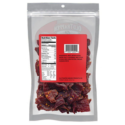 8 Pack, 11 70 (Pack Old Trapper Beef Jerky, Hot & Spicy Ounce Individual Tender and Spicy Meat Snacks for Lunches