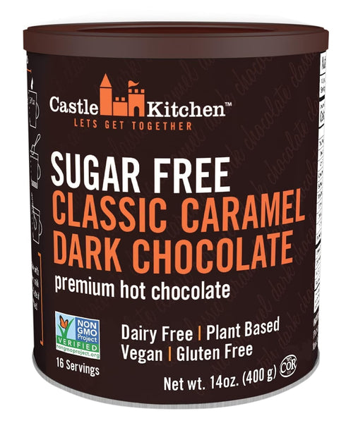 Castle Kitchen Sugar Free Caramel Dark Hot Chocolate - Premium Plant Based,
