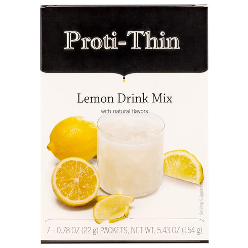 15g 1 Pack 7 Proti-Thin High Protein Lemon Instant Drink Mix, Protein, Low Calorie, Sugar-Free, Gluten-Free