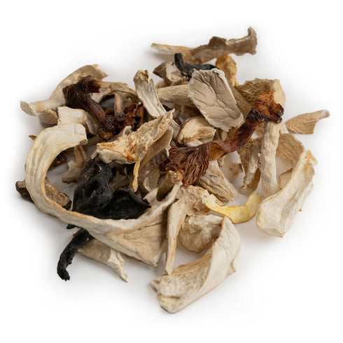 4 oz 113 MARKY'S Sliced Dried Mushroom Mix - / g - Dried Blue Oyster, Shiitake, Porcini, and Black and Golden
