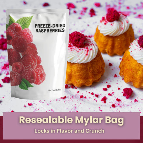 1oz Packs 100% Wise Harvest Freeze-Dried Raspberries Five | Single Ingredient Snack | Real Fruit, No Sugar Added, Just