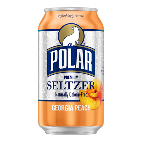 12 oz 18 pack Polar Seltzer Water Georgia Peach, fl cans