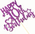 Purple Glitter Happy 10th Birthday Cake Topper - Cheers to 10 Years Children's Birthday Party Cake Decorations