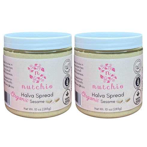 (Pack of 2) Nutchio Halva Spread, Sweet Organic Sesame Seed Butter, Gluten