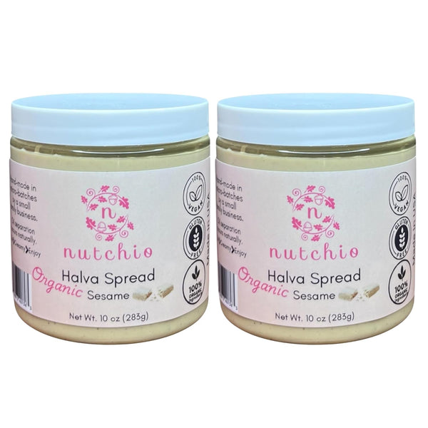 (Pack of 2) Nutchio Halva Spread, Sweet Organic Sesame Seed Butter, Gluten