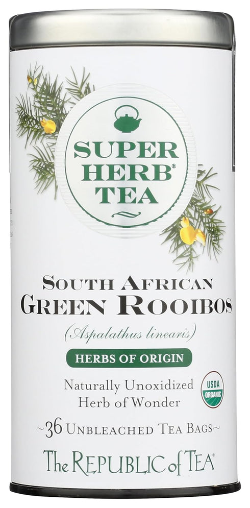 The Republic of Tea Organic South African Green Rooibos SuperHerb Tea Tin,