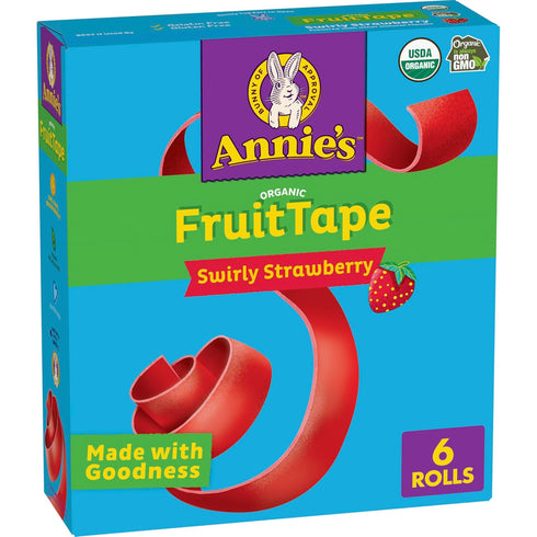 Annie's Organic Fruit Tape, Swirly Strawberry, Non-GMO and Organic Fruit Flavored Snacks,