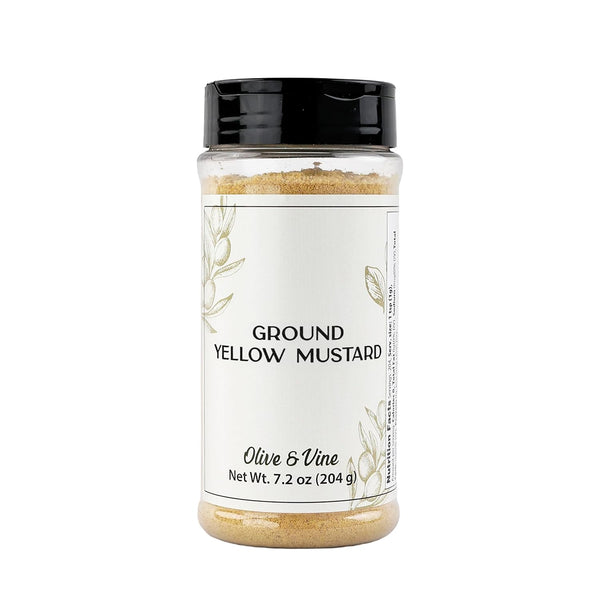 Olive & Vine Yellow Mustard Ground, Tangy Flavor, For Sauces & Dressings,