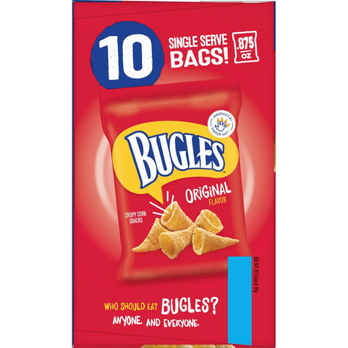 Bugles Multipack, 10 8.75 oz Original Crispy Corn Snacks, Snack Bags Ct
