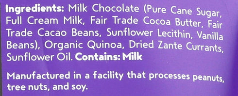 8-Pack, 2oz Undercover Chocolate Quinoa Crisps - Milk Chocolate + Currants Quinoa Crisps | Bags | Gluten Free