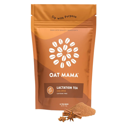 Oat Mama Lactation Tea - Chai Spice for Breastfeeding Moms, Organic Support for Milk Supply Increase