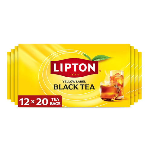 Lipton Black Tea Bags, Hot or Iced High Caffeine Tea, 240 Total