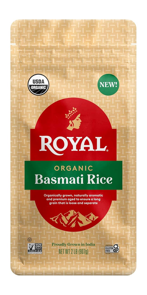 2 lb (Pack 6) Royal - Naturally Aged Authentic Long Grain Indian White Basmati Rice