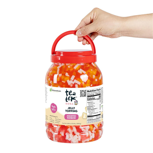 TEA TEK 8.48 1 Count Pound Jelly Jar Assorted Rainbow Edible Topping Jelly Jars - No Cooking Required, For Various