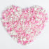 Jimmies 130g/4.58oz,Baking Edible Heart Sprinkles for Cake Decorating,White Pink Pearl Sugar Mix Size Candy