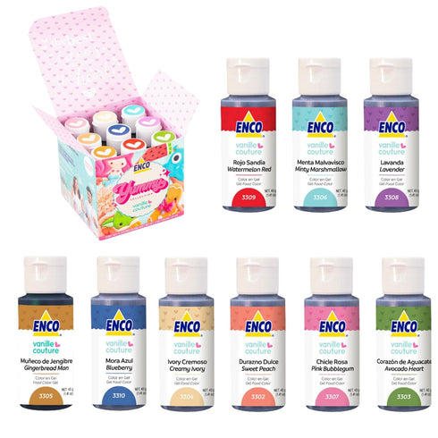 ENCO Yummy Collection 9 Food Coloring Gel Set 1.41 oz each (40