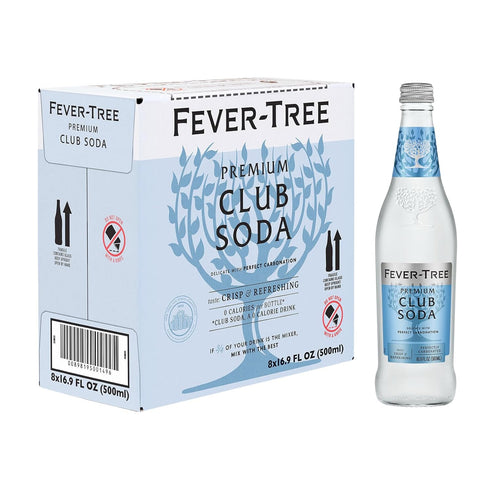 Fever-Tree Premium Club Soda, 16.9 Fl Oz Glass Bottle (8 Count)