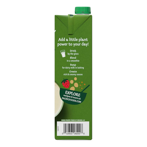 32 oz (Pack 5) Pacific Foods Original Ultra Soy Milk, Plant Based Milk, Carton