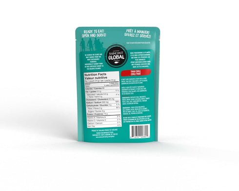 Pack 6 2.6oz Raincoast Trading Global Wild Skipjack Tuna Pouches Thai Chili Wild Caught Certified Sustainable Pole