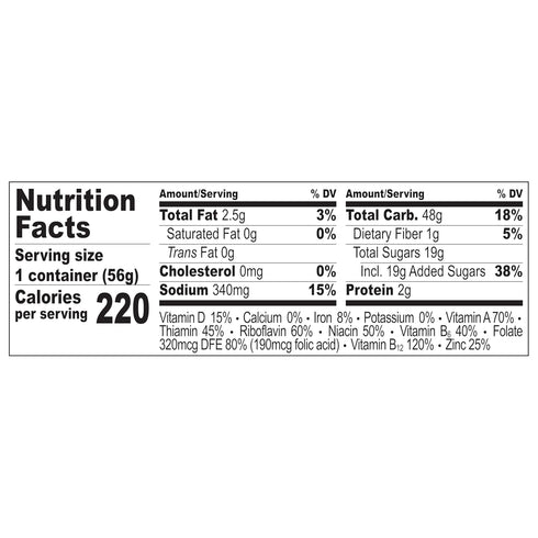 2 oz (Pack 12) Cinnamon PEBBLES Breakfast Cereal Cup, Gluten Free, On-The-Go Snack for Kids