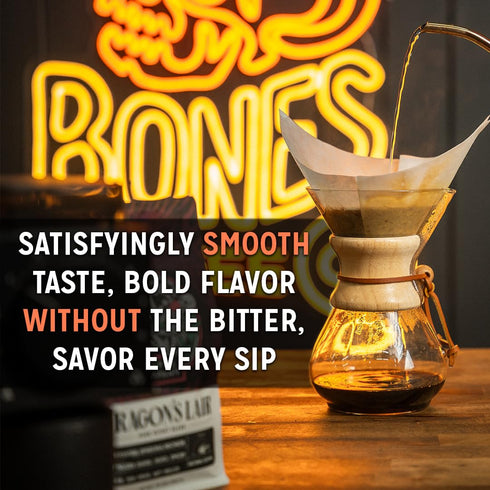 12 Oz Bones Coffee Company Holy Cannoli, Baked Cannoli Flavored Coffee, Medium Roast Low Acid Arabica Beans Compatible