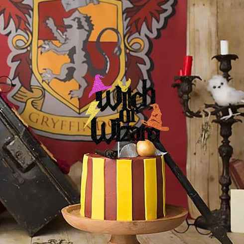 Witch or Wizard Cake Topper, Gender Reveal Baby Shower Party Decorations, Potter Inspired Cake Decor