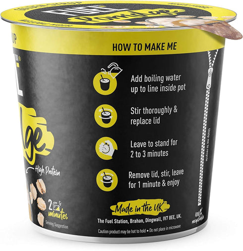 Fuel 10k FUEL10K 8 70g, 560g Breakfast Cereal Porridge Pots, Golden Syrup, x Total Weight, High Fiber, High Protein