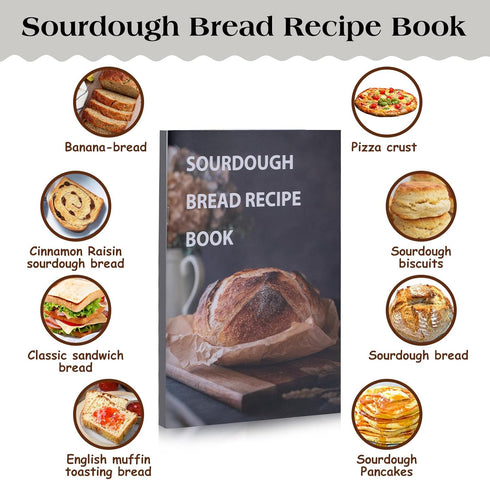 Kit,34oz (2 pack) Sourdough Starter Sourdough Starter Jar Glass with Sourdough Recipes Cookbook.Sourdough Bread Baking