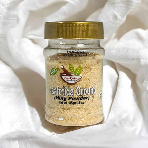 Desi Kitchen Spices All Natural, Salt Free Vegan NON GMO Asafetida (Hing) Ground 3oz