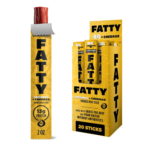 FATTY Meat Sticks, High Protein, Made with Grass Fed Beef, Pork Raised