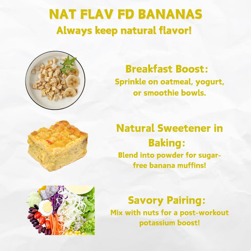 Nat Flav 7oz 100% Backpacking Freeze Dried Banana | | Natural Fruit | No Sugar & Additives | Non-GMO & Vegan Friendly |