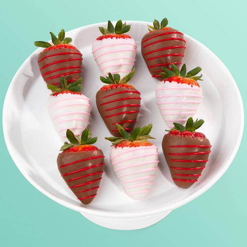 9 A Gift Inside Love Bites Dipped Strawberries - Fun Size Berries for Valentine's Day Gift, Birthday, Thank You