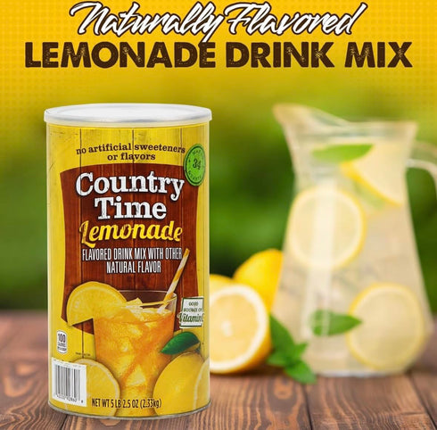 Generic COUNTRY's 5 lb 2.5 oz, Time Lemonade Drink Mix Powder, Classic Lemon Flavor, Makes Refreshing Drinks, Bulk Size