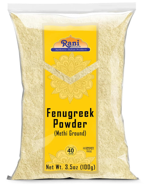 Rani Fenugreek (Methi) Seeds Ground Powder, 3.5oz (100g) - All Natural, Vegan, Gluten Friendly