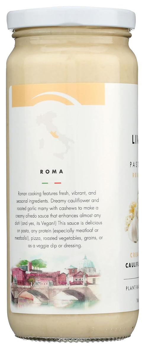LIVWELL Creamy Roman Cauliflower Alfredo Pasta Sauce, 16 OZ