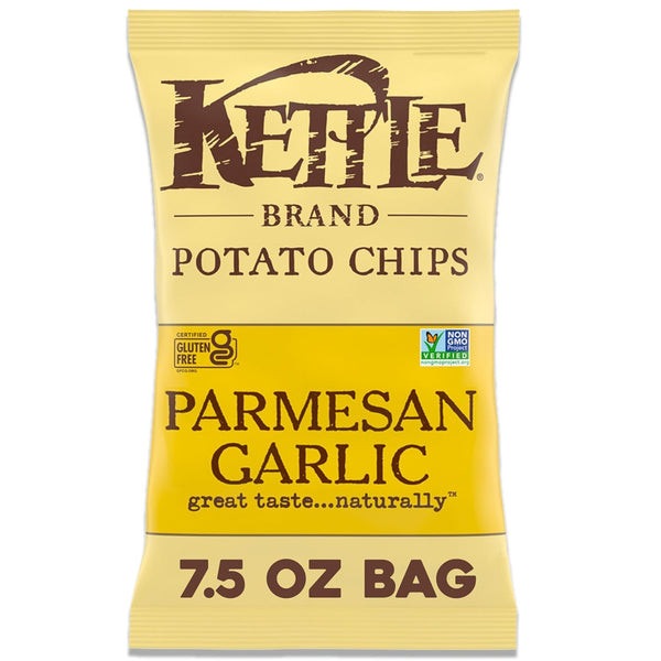 Kettle Brand Potato Chips, Parmesan Garlic Kettle Chips, 7.5 Oz